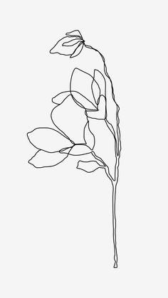 a black and white drawing of a flower