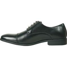 Enjoy Relaxed Sophistication with these bravo! Dress Shoes. A True Combination of Timeless Style, Fashion and Classic. These Classic Cap Toe Lace Up Oxford Dress Shoes are the Shoes Every Man Longs For. Premium Vegan Leather Upper Oxford Featuring Stitched Cap Toe and Blind Eyelet Lacing. Full Length Leather Sock Liner Provides Comfort to Keep Your Feet Cozy and Fresh. Full-Length EVA Cushioned Leather Footbed Supplies Lasting Support and Comfort with Every Step You Take. Durable Rubber Outsole, Sleek Fitted Black Dress Shoes, Sleek Black Fitted Dress Shoes, Sleek Black Dress Shoes, Elegant Fitted Dress Shoes For Spring, Black Fitted Dress Shoes For Office, Fitted Black Dress Shoes For Office, Elegant Black Dress Shoes For Spring, Fitted Dress Shoes For Office In Spring, Fitted Black Dress Shoes For Business Casual