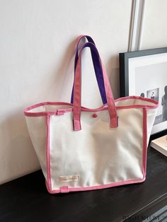 BagForLove - 2023 Womens Large Canvas Tote Bag - Casual, Spacious, and Stylish Product Description Color Pink Pattern Type Colorblock Bag Size Small Type Shoulder Tote Bag Material Polyester Composition 100% Polyester Size Chart INCH CM Bag Length Bag Width Bag Height Handle Height 13 inch 3.5 inch 10.6 inch 8.7 inch Bag Length Bag Width Bag Height Handle Height 33 cm 9 cm 27 cm 22 cm Details Pictures Similar Products h2 { text-align: center; } /* æ¢è¡ */ li{ white-space: normal; word-break: break-all; word-wrap: break-word; } .red-box { width: 100%; display: flex; flex-direction: row; flex-wrap: wrap; justify-content: center; } .red-box > div { width: 190px; height: 250px; margin: 10px; } .red-box > div > a > img { width: 190px; height: 250px; } .size-box { width: 100%; margin: auto; wh Large Casual Canvas Shopping Bag, Trendy Canvas Bag For Shopping, Large Capacity White Canvas Satchel Bag, Large Capacity White Canvas Satchel, Trendy White Canvas Bag, White Canvas Bag With Large Capacity For Daily Use, Trendy Canvas Bag With Pockets For Errands, White Large Capacity Canvas Bag For Daily Use, White Canvas Bag With Double Handle For Daily Use