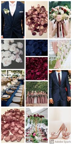 a collage of different wedding colors and styles