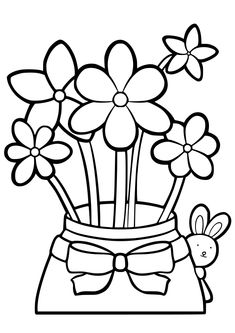 a flower pot with flowers in it