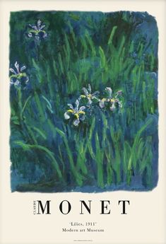 the cover of monet magazine with flowers and grass in front of blue sky background