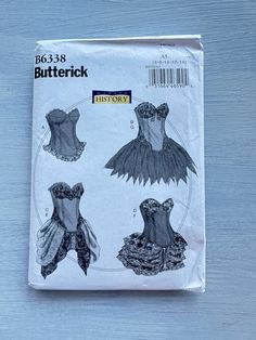 an image of a sewing pattern for a bustier top and skirt with ruffles