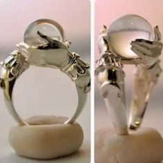 Hands Holding Crystal Ball Ring - Costume Jewelry (Nwt) Silver Plated. Hands Holding Clear Crystal Ball. No Call Outs Creative Plating, Crystal Ball Ring, 15 Rings, Rings Aesthetic, Jewelry White, Anniversary Jewelry, Ring Sale, Jewelry Model, Finger Rings