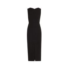 Roland Mouret heavy cady dress features ruffled details at the back  High V neckline; V back with fold detail Sleeveless Midi length Sheath silhouette Front walking vent Back zip Acetate/polyester Polyester lining Dry clean Imported Elegant Knee-length Sleeveless Dress For Gala, Fitted Sleeveless Evening Dress With Structured Boning, Sleeveless Evening Dress With Structured Boning For Cocktail, Sleeveless Midi Dress With Pleated Bodice For Cocktail, Elegant Fitted Sleeveless Dress For Dinner, Elegant Evening Sheath Sleeveless Dress, Workwear Midi Dress With Pleated Back And Fitted Bodice, Fitted Sleeveless Evening Dress With Pleated Back, Elegant Sleeveless V-neck Dress With Pleated Bodice