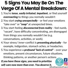 Mental Health Facts, Awareness Quotes, The Verge, Mental And Emotional Health, Psychology Facts, Self Care Activities, Mental Health Matters, Health Quotes, Health Facts