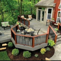 a magazine cover with an outdoor deck and patio furniture