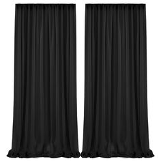 two black curtains on a white background