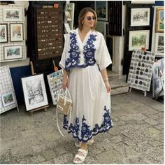 Comes With Top And Skirt White Midi Skirt For Vacation, Zara White Skirt For Spring, White Zara Skirt For Spring, White Summer Midi Skirt, White Zara Skirt For The Beach, White Zara Skirt For Beach, White Zara Beach Skirt, A Line Long Skirt, Boho Fashion Dresses