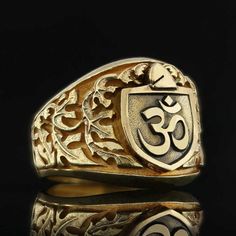 "❥ All of our cargoes are sent by express shipment. Cargoes can be delivered to Europe within 1-2 days after product preparation, to USA and Canada within 2-4 days, to Australia, Asian- Othe American countries and other regions within 3-5 days. Silver Hinduism Ring, Sterling Silver OM ring, Buddha Ring, Hindu Ring, Boho Ring, Spritual Ring You can have these precious ring models designed with religious symbols for you and for your loved ones. Whether to show your style or simply use them as a sy Spiritual 14k Gold Engraved Ring, Spiritual Engraved 14k Gold Ring, Spiritual Brass Engraved Ring For Anniversary, Spiritual Carved Gold Ring, Spiritual Gold Carved Rings, Spiritual Carved Rings As Gift, Symbolic Oval Engraved Ring For Ceremonial Occasions, Spiritual Yellow Gold Signet Ring, Symbolic Signet Ring With Polished Finish