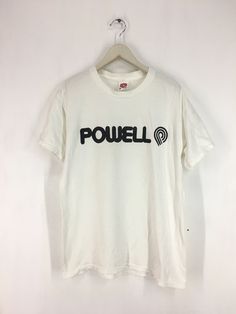 "Vintage 90s Powell Peralta skateboard skate brand t shirt Made in Usa SIZE : M (PLEASE CHECK THE MEASUREMENT BELLOW) ARMPIT TO ARMPIT : 20.5\" LENGHT : 28.5\" CONDITION : Used and good condition (8/10) MATERIAL : 100% cotton SHIPPING : I will be ship after received a payment and give tracking numbers. After 7 - 14 Working Days of Shipping from Malaysia please check & give your tracking number parcel to your national post. Receiving the parcel within 7-14 working days. Please contact to me w 90s Skateboarding Letter Print T-shirt, 90s Letter Print T-shirt For Skateboarding, 90s Crew Neck T-shirt For Skateboarding, Vintage Short Sleeve T-shirt For Skateboarding, Retro Crew Neck T-shirt For Skateboarding, Retro Screen Print T-shirt For Skateboarding, Vintage Skateboards, Powell Peralta, Skateboard Tshirt