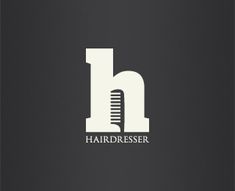 a logo for a hairdresser with a comb in the shape of a letter