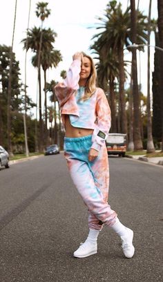 Danzy Tie Dye Sorbet Sweatpants – danzyus Diy Dye Clothes, Tie Dye Sets, Tie Dye Shirts Patterns, At Home Outfits, Flowy Jumpsuit, Colorful Maxi Dress, Tie Dye Fashion, Look Plus Size