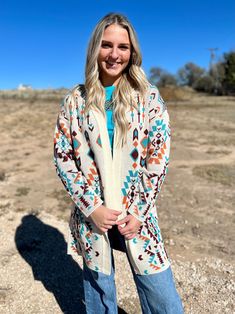 Turquoise And Orange Knitted Cardigan* | gussieduponline Turquoise Long Sleeve Sweater For Winter, Bohemian Long Sleeve Orange Cardigan, Orange Long Sleeve Bohemian Cardigan, Orange Bohemian Long Sleeve Cardigan, Long Sleeve Orange Bohemian Cardigan, Turquoise Long Sleeve Winter Outerwear, Turquoise Long Sleeve Outerwear For Winter, Southwestern Style, Knitted Cardigan