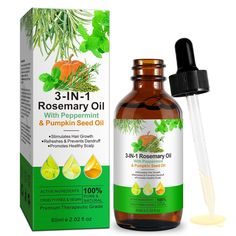 3in1 Rosemary Oil + Peppermint Oil + Pumpkin Seed Oil Stimulates Hair Growth and Promotes Healthy Scalp Pumpkin Seed Oil, Pumpkin Seed, Rosemary Oil, Peppermint Oil, Stimulate Hair Growth, Healthy Scalp, Promotes Hair Growth, Pumpkin Seeds, Seed Oil