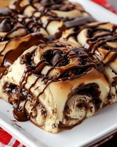 a white plate topped with chocolate covered desserts