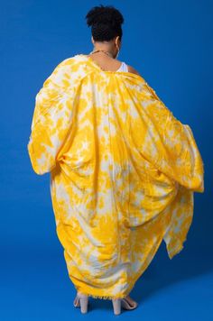 Experience the vibrant energy of summer with our Yellow Tie Dye kimono! Made with breathable fabric, this one-size-fits-most piece is perfect for any occasion. Versatile and comfortable, it's your go-to for effortless style all season long. Tie Dye Kimono, Elegant Kimono, Yellow Tie Dye, Yellow Tie, Yellow Ties, Vibrant Energy, Everyday Wardrobe, British Indian, Ethiopia