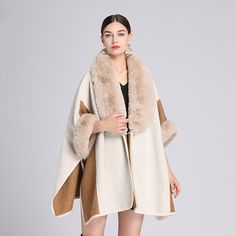 Product Description * Item:Women Coats * Condition: 100% Brand New * Color:Gray * Size:Asian  * Package:1pc Coats(without any accessories ）    Please note: 1.Please allow a little error due to manual measurement. 2.The color maybe a little difference because of the light,screen reflection etc. 3.If you are not sure what size to choose, you can tell us your height and weight, we will recommend the right size for you. Shipping 1. Your Item(s) will be shipped within 5-15 business days once payment Casual Cape, Stil Elegant, Cape Coat, Women Shawl, Woolen Coat, Color Marron, Faux Fur Collar, Batwing Sleeve, Fur Collar