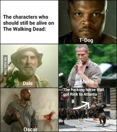 the characters who should still be alive on the walking dead are not real or fake