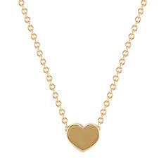 This dainty and elegant heart pendant is crafted from quality 14 karat yellow gold and is a lovely addition to any attire. The pendant measures 1/4 of an inch, hangs from a matching cable chain and is secured by a lobster clasp. Gold Heart Earring, Gold Heart Pendant, 14k Yellow Gold Necklace, Heart Pendant Gold, Platinum Jewelry, Disc Pendant, Yellow Gold Chain, Hand Crafted Gifts, Sapphire Jewelry