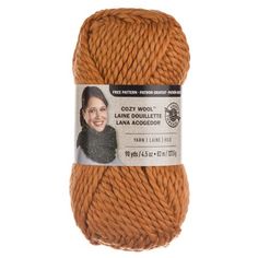 an orange ball of yarn with the label for lanan's wool knitting company