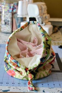 a close up of a bag on a table