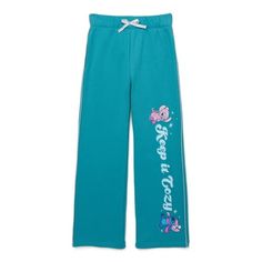 Keep her laid-back look cozy (and cute!) this winter with these Graphic Print Sweatpants featuring her favorite Disney character Stitch! Crafted in a super-soft cotton-blend fleece for a comfy fit perfect for any day of the week. Sporty details keep these sweats classic and dynamic touches (the glitter drawstring tie and graphic print!) help keep the Disney magic always present. Pair with the matching Sweatshirt (sold separately) for a cool, coordinated set. Size: 10/12.  Color: Green.  Gender: Disney Characters Stitch, Girl Sweatpants, Printed Sweatpants, Matching Sweatshirts, Disney Character, Disney Stitch, Kids Outfits Girls, Stitch Disney, Disney Magic