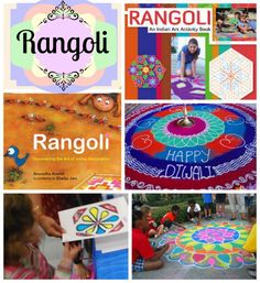 many different pictures are shown with the words rangoli written on them and in front of them