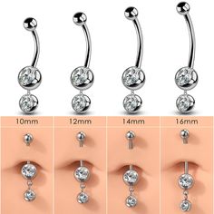 The titanium material is lightweight and has no damage to the skin, very good for sensitive skin. This dangle belly button ring is a very classic style and there are four lengths available, 10mm,12mm,14mm, and 16mm. You can find the most comfortable length for your navel piercing. Internally Threaded Stainless Steel Jewelry, Internally Threaded Metal Belly Rings, Metal Internally Threaded Belly Rings, Dangle Metal Belly Rings, Silver Dangle Belly Rings In Stainless Steel, Silver Stainless Steel Belly Ring, Silver Stainless Steel Round Belly Ring, Elegant Metal Dangle Belly Rings, Adjustable Silver Surgical Steel Belly Rings