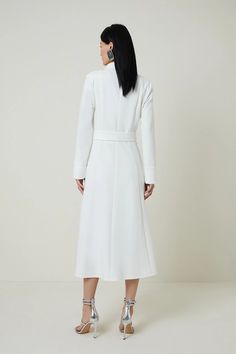 Tailored Compact Stretch Belted Shirt Dress | Karen Millen Office A-line Belted Shirt Dress, Chic Midi-length Shirt Dress With Belted Cuffs, Casual Belted Midi-length Shirt Dress, Luxury Belted Midi-length Shirt Dress, Luxury Midi-length Shirt Dress With Placket, Stretch Belt, Belted Shirt Dress, Karen Millen, Dress Collection