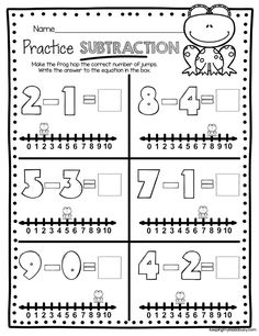 the worksheet for addition to subtraction is shown in black and white