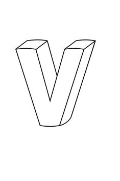 the letter v is drawn in black and white with a line drawing effect on it