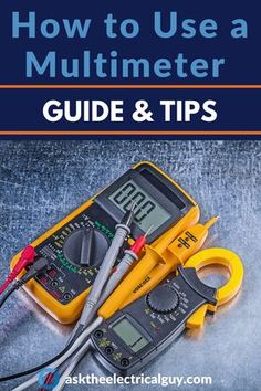 the book cover for how to use a multimeter guide and tips, with tools on it