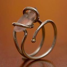 Rose quartz cocktail ring - My Darling | NOVICA Rings Rose Quartz, Pink Cocktail Ring, Diy Wire Jewelry Rings, Wire Jewelry Patterns, Wire Jewelry Rings, Metal Jewelry Making, Wrapped Rings, Wire Wrapped Jewelry Diy, Pink Cocktail