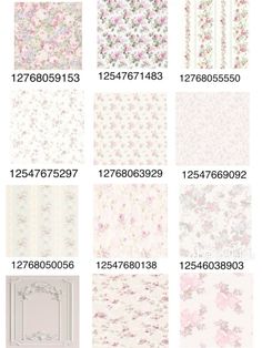 various wallpapers with flowers on them and numbers in different colors, sizes and shapes