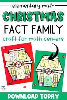 the christmas fact family craft for math centers is featured in this free printable book