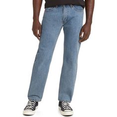 Mid Rise Men's Blue Jeans: Sits At Waist These Men's Jeans Have Extra Room Through Seat And Thigh Men's Straight Leg Jeans With Zipper Closure Wash And Dry Inside Out With Like Colors; Liquid Detergent Is Recommended 31 W X 36 L 100% Cotton Levi's Straight Relaxed Fit Bottoms, Levi's Casual Standard Cut Leg Pants, Levi's Casual Pants With Standard Cut Leg, Levi's Casual Pants Standard Cut, Levi's Straight Casual Pants, Casual Straight Levi's Pants, Blue Straight Pants With Relaxed Fit, Levi's Straight Casual Bottoms, Levi's Casual Straight Bottoms