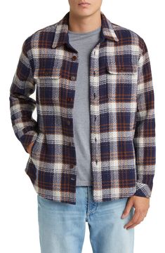 A handsome plaid in a mix of brown and blue furthers the easy-wearing appeal of this wool-kissed flannel shirt-jacket in a fit that's great layered or solo. 29" length, 46" chest (size medium) Spread collar Long sleeves with button cuffs 85% polyester, 10% acrylic, 5% wool Dry clean Imported Brown And Blue, Plaid Flannel Shirt, Plaid Flannel, Chest Size, Flannel Shirt, Casual Button Down Shirts, Shirt Jacket, Top Shirt, Long Sleeve Shirts