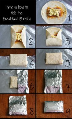 how to fold the breakfast burritos