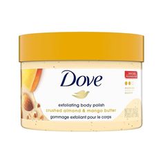 Brand Dove Item Form Paste Skin Type All Product Benefits Exfoliating,Glowing Skin,Hypoallergenic,Moisturizing,Softening,Softness Active Ingredients Almond Material Feature Natural, Cruelty Free Item Volume 10.5 Fluid Ounces Number of Items 1 Package Information Jar Scent Almond See less About this item 1. Dove Crushed Almond and Mango Butter Exfoliating Body Scrub and Polish gently exfoliates dry and dull skin to reveal smooth, glowing skin. This Body Scrub with naturally derived ingredients provides instant skin softness and lasting smoothness 2. Healthy Skin at Home: Give your shower a boost and say goodbye to rough, dry skin all year round with this moisturizing exfoliating body scrub made with ¼ moisturizing cream 3. Powered by naturally Crushed Almonds and Rich Mango butter. This bod Dove Scrub, Dove Exfoliating Body Polish, Smooth Skin Body, Exfoliating Body Polish, Dove Body Wash, Exfoliating Body Scrub, Body Polish, Exfoliating Scrub, Body Exfoliator