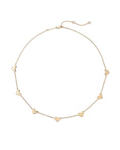 Ari Heart Strand Necklace in 18k Yellow Gold Vermeil | Kendra Scott Preppy Gold Necklaces, Preppy Gold Jewelry, Necklaces Preppy, Necklaces Kendra Scott, Heart Gold Necklace, Preppy Necklaces, Jewelry Gold Necklace, Cute Necklaces, Preppy Jewelry