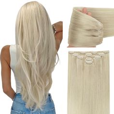 PRICES MAY VARY. 【High Quality Clip In Hair Extensions】Eyefull Stell clip in hair extensions with advanced sewing technology, are made of real remy brazilian 100% human hair, silky salon professional human hair, soft like your own natural hair, no tangling. Full & thick & healthy ends are what make Eyefull Stell stand out in the market. Hand-made & double layer hair weft make the hair not falling off. 【Clip in Hair Extensions Specification】Eyefull Stell clip on human hair extensions, 5 pieces 60 Clip On Hair Extensions, Hair Platinum Blonde, Layer Hair, Straightening Natural Hair, Advanced Sewing, Hair Extensions Clip, Extensions Clip In, Hair Silky, Real Human Hair Extensions