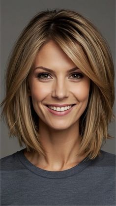 Stylish Mom Haircut Ideas: Embracing Long Hair in 2023 - pulsepathlife.com Triathlon Hairstyles, Medium Bob Hairstyles For Thick Hair, Mum Haircut Low Maintenance, One Length Bob Medium, Medium Length With Layers, Mom Chop Hair, Medium Length Lob, Mom Bob, Updos Simple