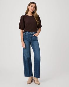 Anessa 31 Inch Wide Leg Jean - Arpeggio - PAIGE Soft Jeans, Breaking In, Latest Instagram, Paige Denim, Bottom Clothes, Everyday Wardrobe, Vintage Jeans, Sophisticated Style, Work Out