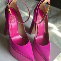 Valentino Garavani Heels In Color Magenta Pink Size 36.5. Tts! No Box Or Dust Bag. Comes As Is. May Have Minor Wears And Scratches Due To Try On. Valentino Heels, Valentino Garavani Shoes, Color Magenta, Magenta Pink, Try On, Valentino Garavani, Shoes Women Heels, Dust Bag, Shoes Heels