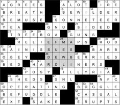 the crossword puzzle is shown in black and white