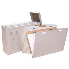 several folders stacked on top of each other in front of a white background,