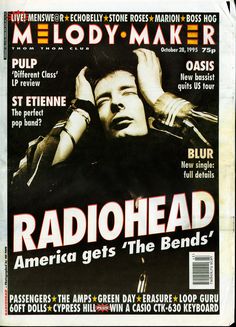 the front cover of melody maker magazine with an image of a man holding his head