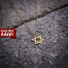 SALE! Gold necklace, Magen David necklace, dainty #jewelry #necklace @EtsyMktgTool http://etsy.me/2gFcyx8 Minimalist Handmade Gold Charm Necklace, Yellow Gold Star Of David Charm Necklace Gift, Yellow Gold Star Of David Charm Necklace, Gold Star Of David Jewelry Gift, Gold Star Of David Charm Necklace With Delicate Chain, Spiritual Necklaces With Star Charm As Gift, Gold Star Of David Charm Necklace For Gift, Gold Star Of David Charm Necklace As Gift, Gold Plated Star Of David Necklace As Gift