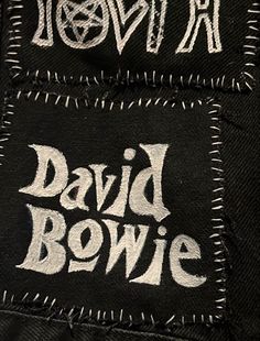 David Bowie Patch, Band Patches Jacket, Back Patch Ideas, Crust Pants Patch Ideas, Battle Jacket Ideas, Punk Patch Pants